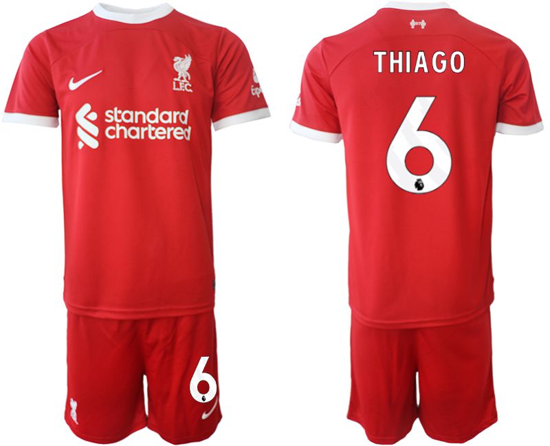 Men 2023-2024 Club Liverpool home red #6 Soccer Jersey